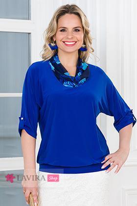 Блуза «Софи» василек/синий/бирюзовый